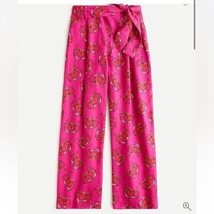 J. Crew Women’s  Tie-waist linen pant in Ratti® king crab 6